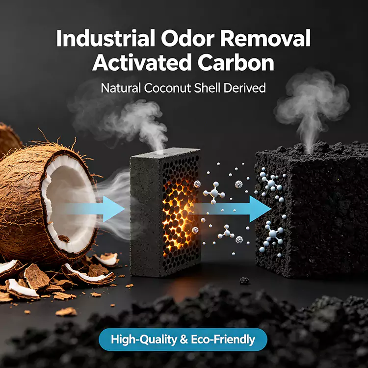Промышленный контроль запаха Кокосовая скорлупа Carbon